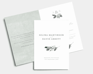 Elegant Greenery - Wedding Invitation - Folded Card (portrait)
