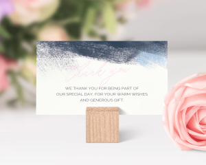 Modern Brushstroke - Small Wedding Thank You Card