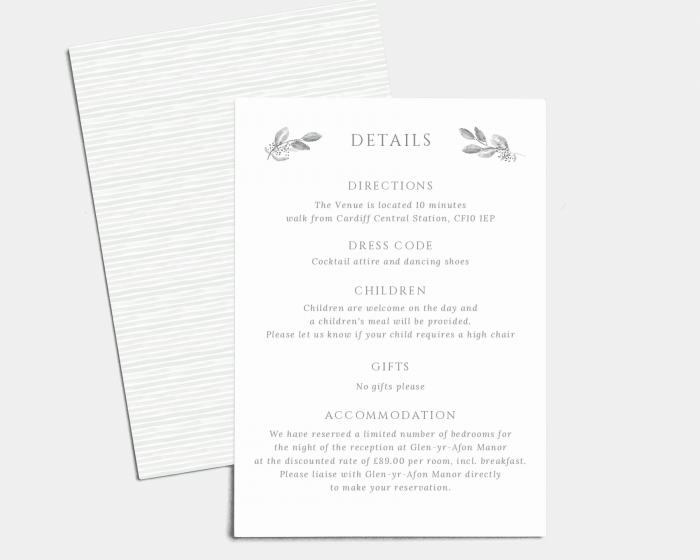 Lush Greenery - Wedding Information Card