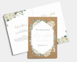 Rose Bianco - Wedding Invitation - Folded Card (portrait)