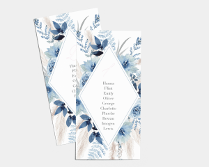 Bloomy Blue - Seating Cards 1 - 10