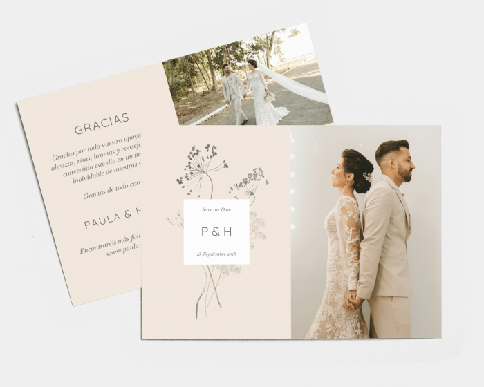 Floral Cube - Wedding Thank You Card
