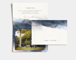Modern Brushstroke - Thank You Card with Insert