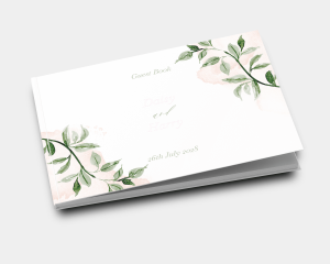 Green and Peach - Wedding Guest Book