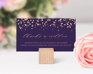 Elegant Glow - Small Wedding Thank You Card
