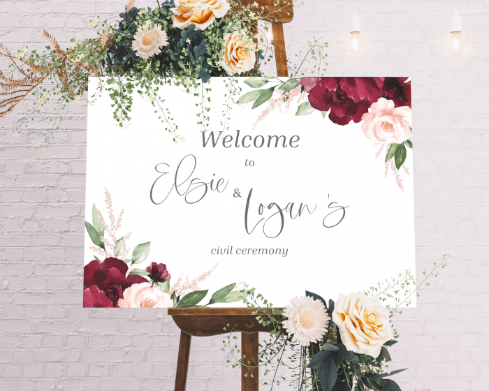 Beloved Floral - Welcome Sign
