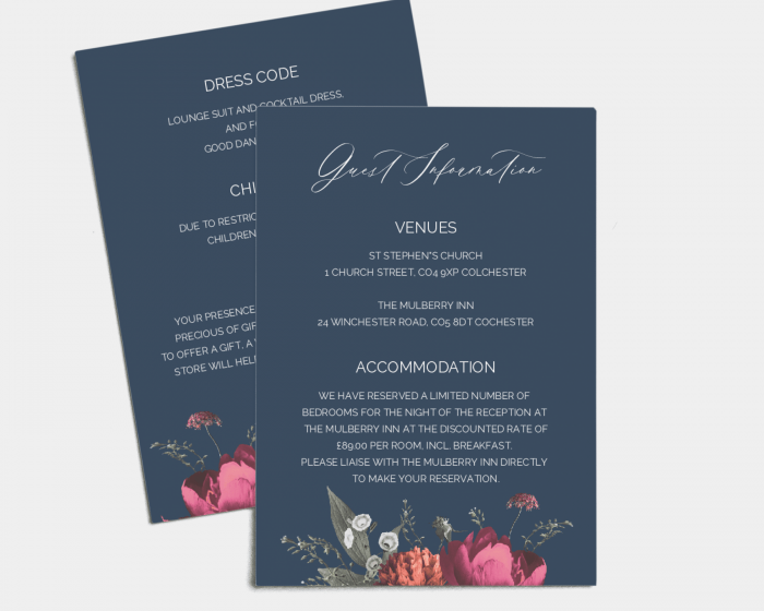 Blooming Botanical - Wedding Information Card