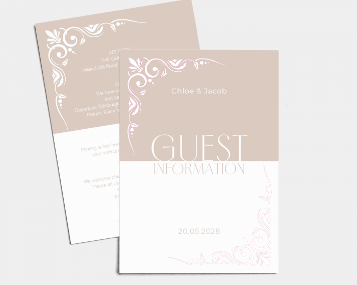 Beauty - Wedding Information Card