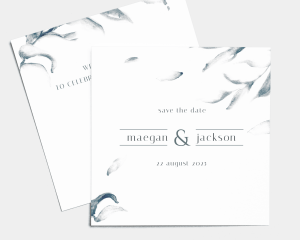 Blue Sprigs - Save the Date Card (square)