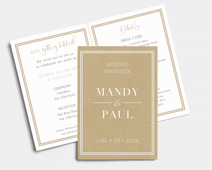 Monaco - Wedding Invitation - Folded Card (portrait)