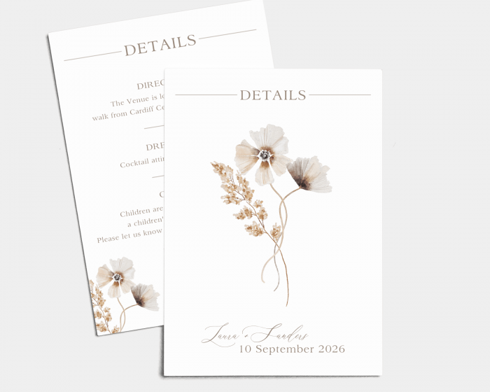 Autumn Wildflowers - Wedding Information Card