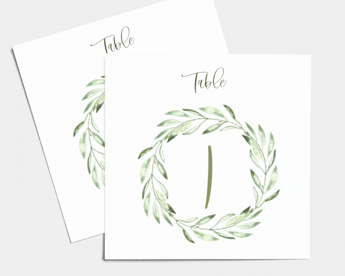 Olive - Table numbers set Nr. 1 - 10 (square)