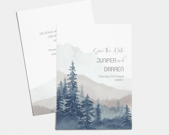 Painted Mountains - Save the Date Card (portrait)