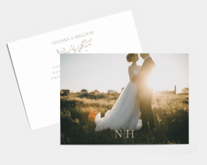 Natural Monogram - Wedding Thank You Card
