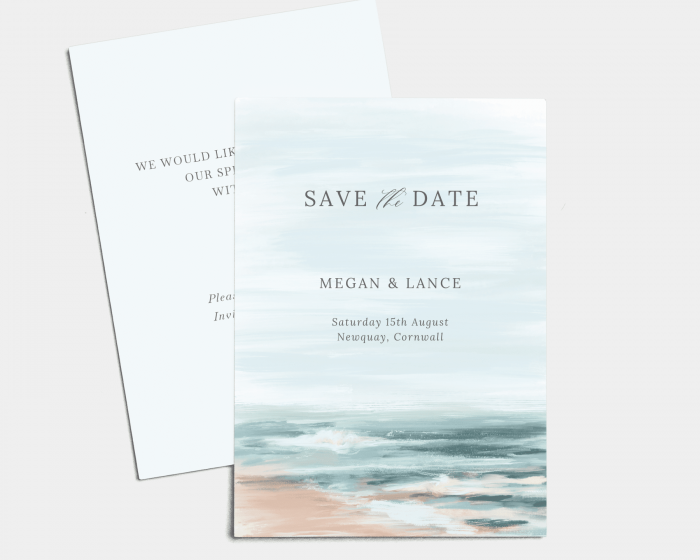Painted Beach - Save the Date Card (portrait)
