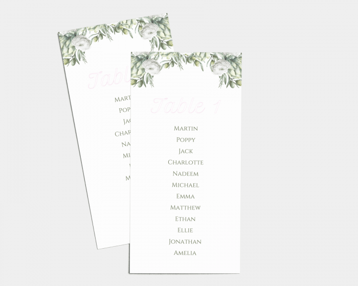 Branche - Seating Cards 1 - 10