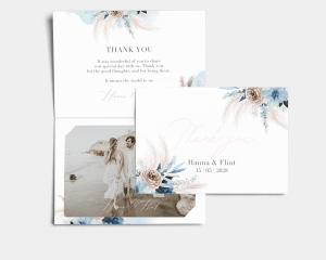 Bloomy Blue - Thank You Card with Insert