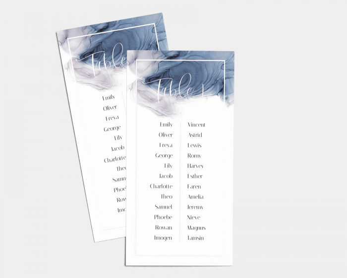 Ink - Seating Cards 1 - 10