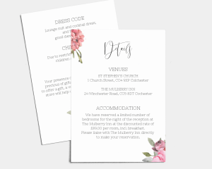 Estiva - Wedding Information Card