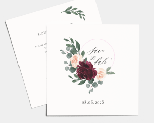 Floral Hoop - Save the Date Card (square)