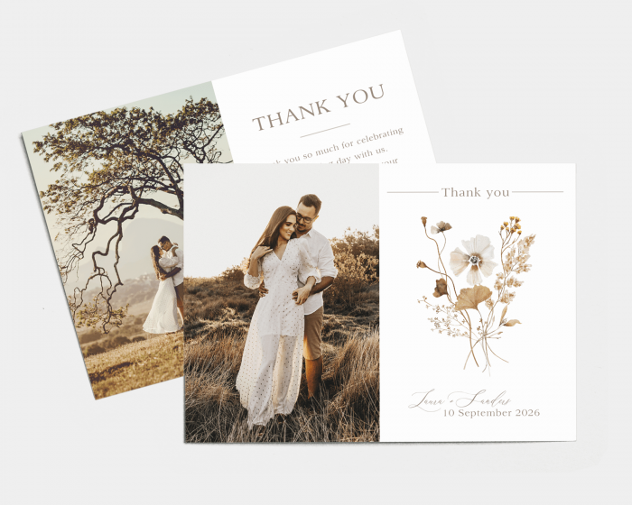 Autumn Wildflowers - Wedding Thank You Card