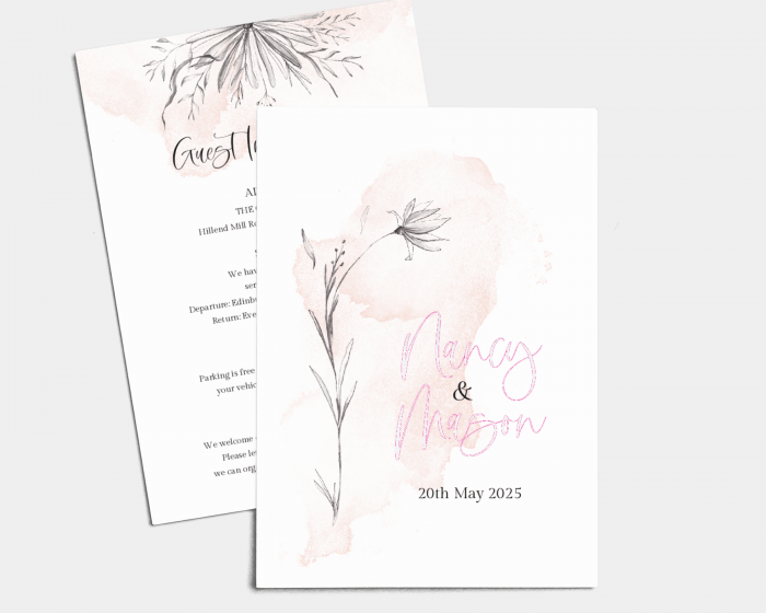 Peach - Wedding Information Card