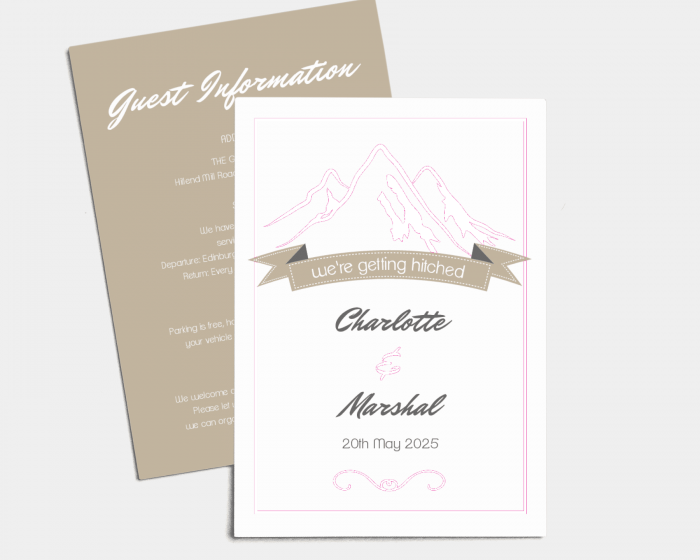 Love Mountains - Wedding Information Card