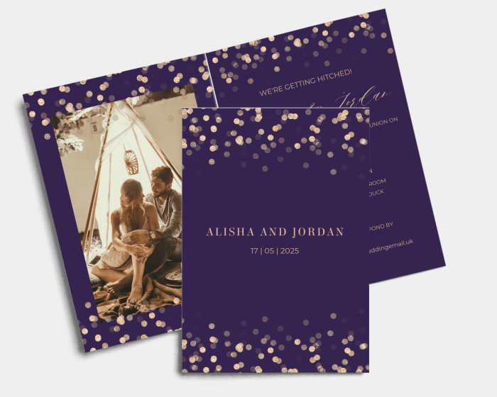 Elegant Glow - Wedding Invitation - Folded Card (portrait)