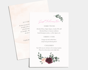 Floral Hoop - Wedding Information Card