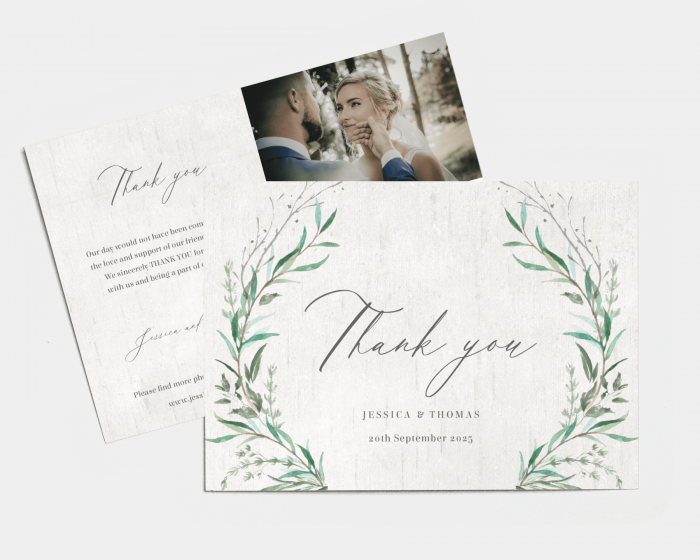 Natural Laurel - Wedding Thank You Card