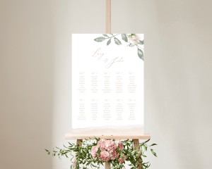 Dusted Calligraphy - Seating Plan Poster 50x70 cm (portrait)