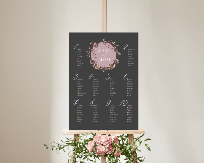 Alive - Seating Plan Poster 50x70 cm (portrait)