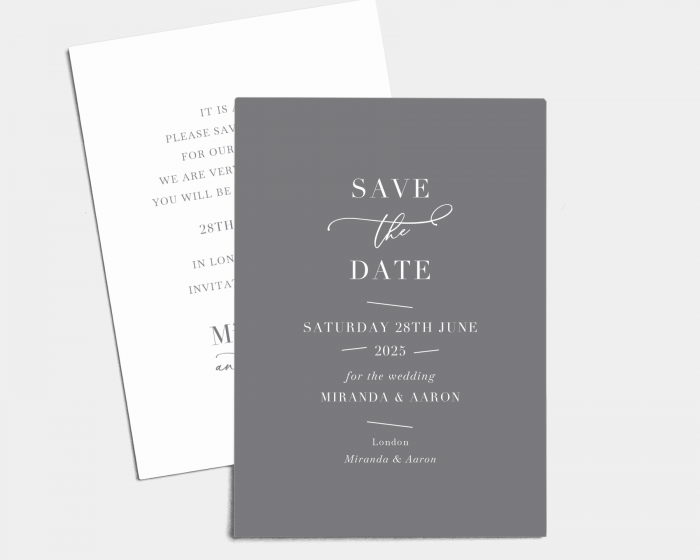 Romantic Calligraphy - Save the Date Card (portrait)