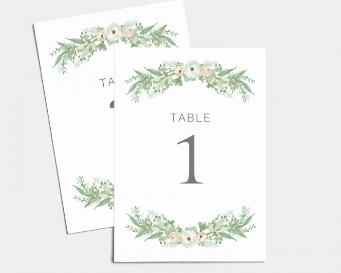 Romantic Garland - Table Numbers set 1 - 10