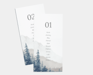 Painted Mountains - Seating Cards 1 - 10