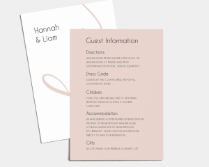 Just - Wedding Information Card