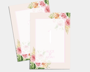 Dream Bouquet - Table Numbers set 1 - 10