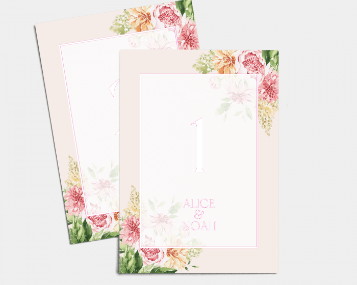 Dream Bouquet - Table Numbers set 1 - 10