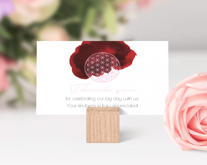 Flower of Life - Small Wedding Thank You Card