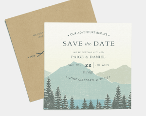 Vintage Mountain - Save the Date Card (square)