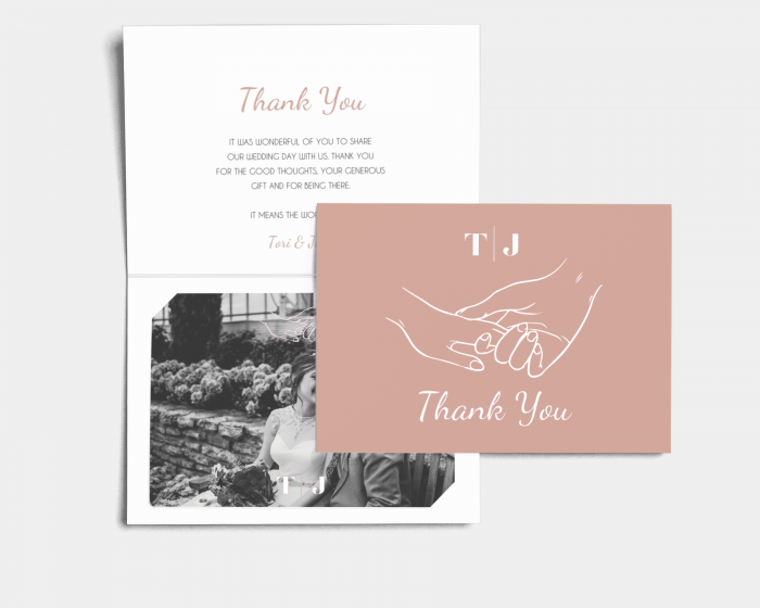Hand in Hand - Thank You Card with Insert