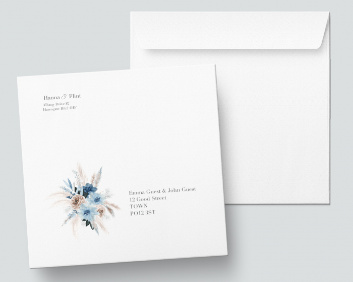 Bloomy Blue - Square Envelope