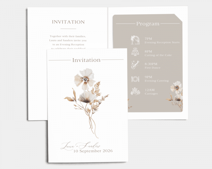 Autumn Wildflowers - Wedding Invitation with Insert