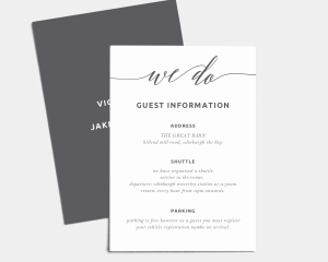 We do - Wedding Information Card