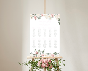 Rosy Love - Seating Plan Poster 50x70 cm (portrait)