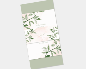 Green and Peach - 3 Piece Wedding Invitation