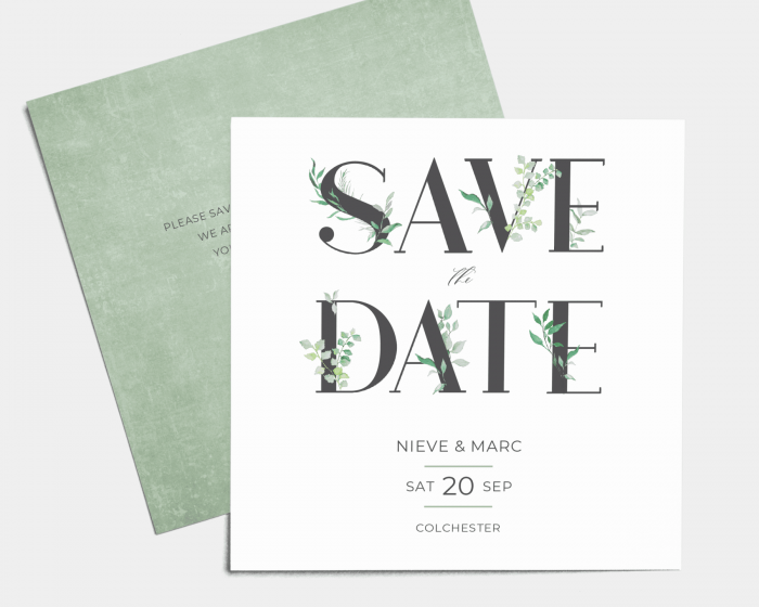 Leafy Ampersand - Save the Date Card (square)