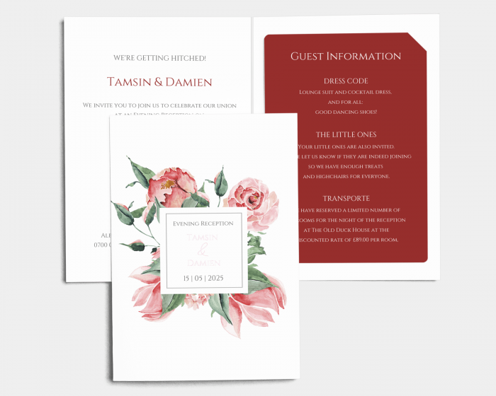 Summer Blossom - Wedding Invitation with Insert