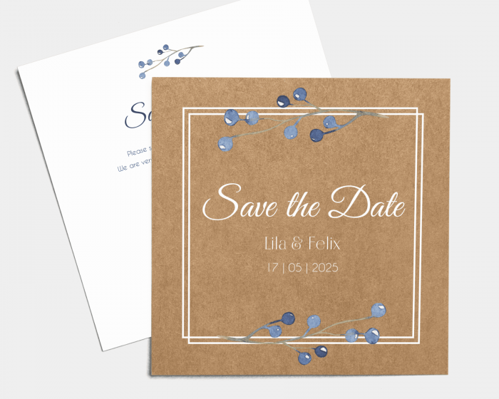 Blueberry - Save the Date Card (square)