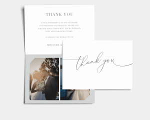 Romantic Calligraphy - Thank You Card with Insert